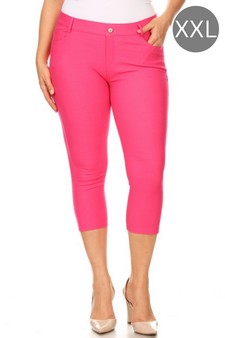 Women's Classic Solid Capri Jeggings (XXL only)