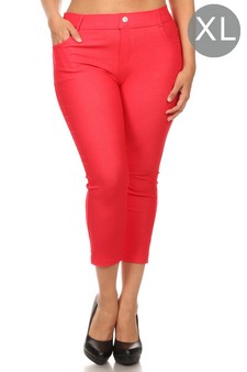 Women's Cotton-Blend 5-Pocket Skinny Capri Jeggings (XL only)