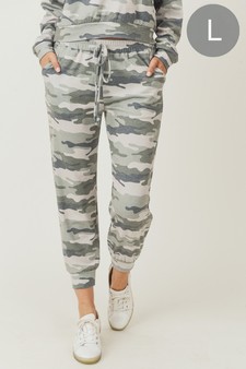 Women's French Terry Vintage Camo Drawstring Joggers - (Large only) - TOP: TP2300
