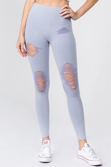 Lady's Distressed Vintage washed Seamless Tights
