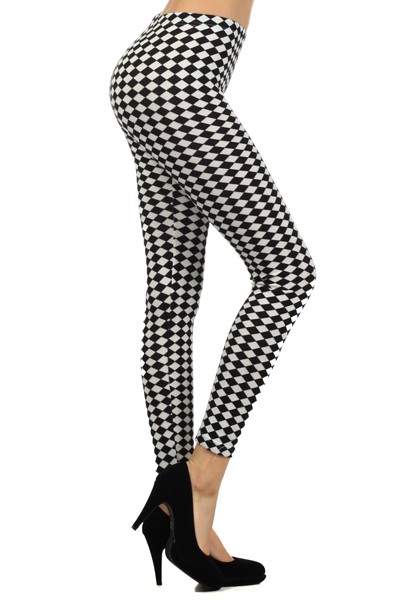 leggings with checkered stripe