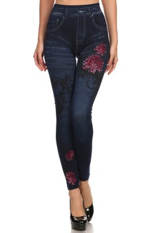 Sublimation jegging with Hot Pink Dahlia