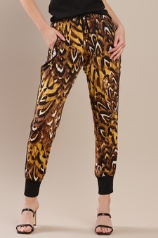 Cheetah Feather Printed Joggers