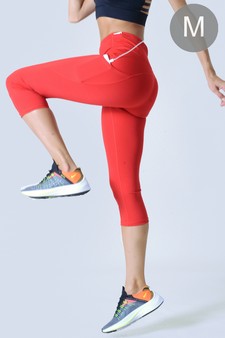 Women's High Rise 5-Pocket Activewear Capri Leggings (Medium only)