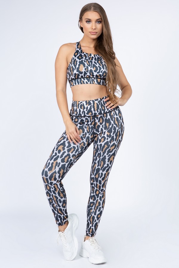 Women's Active Leopard Print Set - Wholesale - Yelete.com