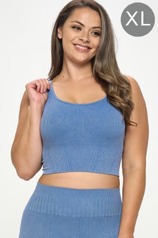 Women's Ultra-Comfort Stone Washed Ribbed Sports Bra (XL only)