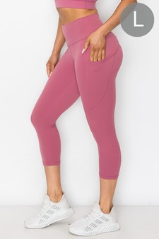 Women's Buttery Soft Activewear Capri Leggings with Pockets (Large only)