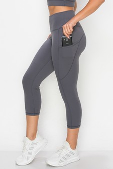 Women's Buttery Soft Activewear Capri Leggings with Pockets