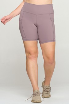 Women's Buttery Soft Activewear Biker Shorts with Pockets 8'' Inseam