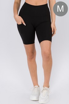 Women's Buttery Soft Activewear Biker Shorts with Pockets 8'' Inseam  (Medium only)