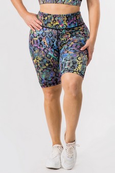 Women's Iridescent Snakeskin Activewear Biker Shorts