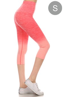 Dip Dye Ombre Athletic Capri Leggings w/High Waist Band (Small only)