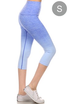 Dip Dye Ombre Athletic Capri Leggings w/High Waist Band (Small only)
