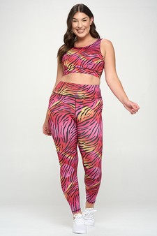 Women’s Peachy Zebra Print Activewear Set