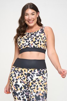 Women’s Neon Cheetah Print Activewear Sports Bra