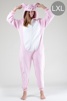 Women's Pink Piggy Animal Onesie Pajama - (6pcs L/XL only)