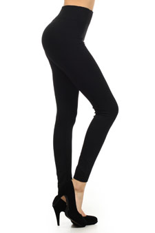 Lady's Solid Color Seamless Leggings w/3" Waist Band (Hanger)