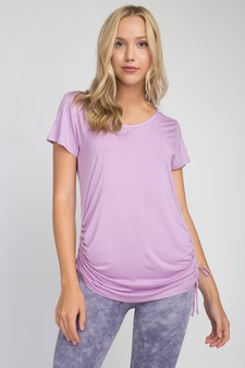 Lady's Short Sleeve Cinched Side Top