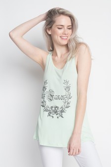 Racer-Back Top with Printed Design - "FANCY"