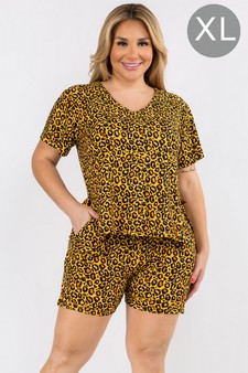 Women's Vivid Leopard Print Loungewear Set