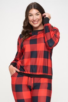 Women’s Decked Out In Plaid Christmas Loungewear Top