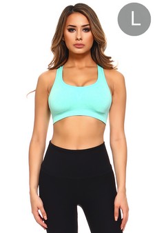 Women’s Marled Knit Sports Bra w/Contrast Binding (Large only)