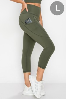 Women's Buttery Soft Activewear Capri Leggings with Pockets (Large only)