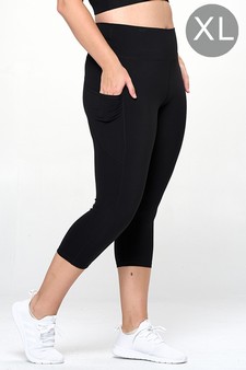 Women's Buttery Soft Activewear Capri Leggings with Pockets (XL only)