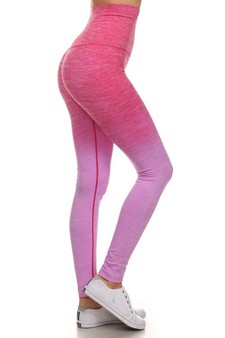 Women's Dip Dye Ombre Activewear Leggings with High Waistband