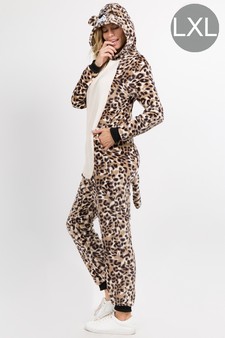 Plush Leopard Animal Onesie Pajama Costume - (6pcs L/XL only)