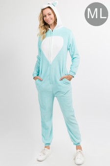Plush Blue Unicorn Animal Onesie Pajama Costume - (6pcs M/L only)