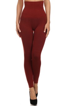 High Waist Compression Tights with French Terry Lining