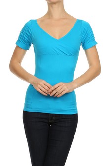 Turquoise-Lady's Seamless Fashion Top
