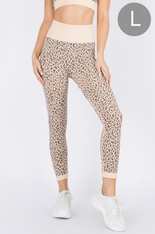 Active Cheetah Seamless Leggings - (Large only) -  TOP: ACT653