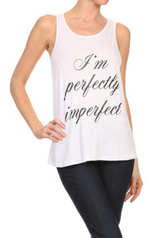 "I'm perfectly imperfect" Racer Back Tank Top.