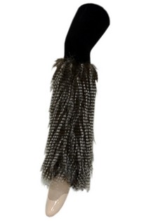 LADY'S FURRY LEG WARMER WITH FEATHER DETAIL style 2