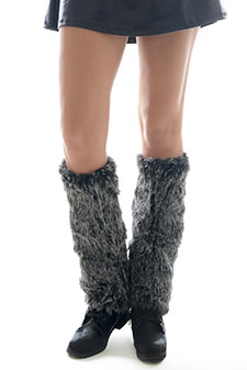 LADY'S FURRY LEG WARMER WITH TWO TONED HIGHLIGHTS style 3