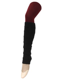 CHAIN KNIT AND RIB KNITTED LEGWARMERS style 3