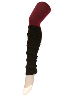 CHAIN KNIT AND RIB KNITTED LEGWARMERS style 4