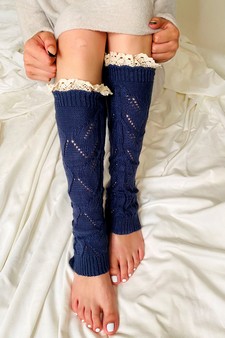 Women's Pointelle Knit Leg Warmer style 5
