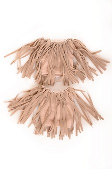 Women's Faux Suede Fringe Boot Cuffs style 2