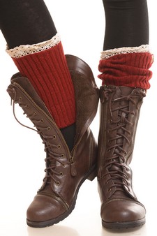 Leg Warmers-Low cut Leg cuff with crochet lace style 2