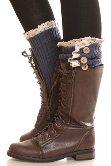 Leg Warmers-Low cut Leg cuff with crochet lace style 4