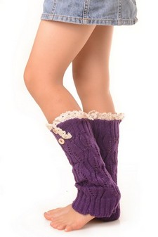Kid's Crochet Button Cuff Leg Warmer style 2
