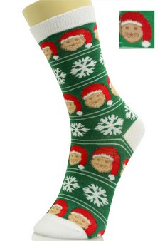 Novelty Santa Claus Print Crew Socks style 2