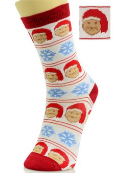 Novelty Santa Claus Print Crew Socks style 3