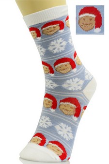 Novelty Santa Claus Print Crew Socks style 5
