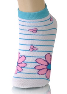 DAISIES ON STRIPES LOW CUT SOCKS style 2