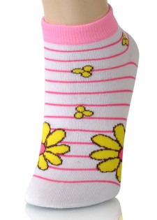 DAISIES ON STRIPES LOW CUT SOCKS style 4