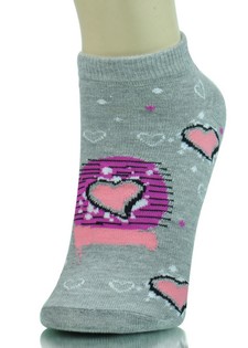 HEARTS AND LINES LOW CUT SOCKS style 2